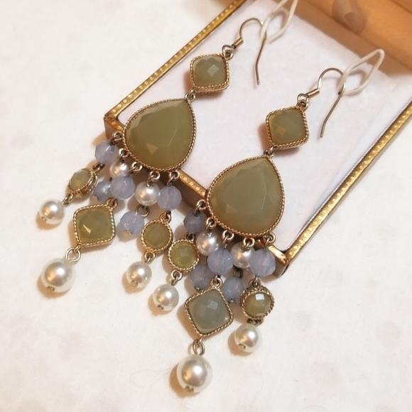 KJL Long Shoulder Brusher Chandelier Earrings - Picture 6 of 6